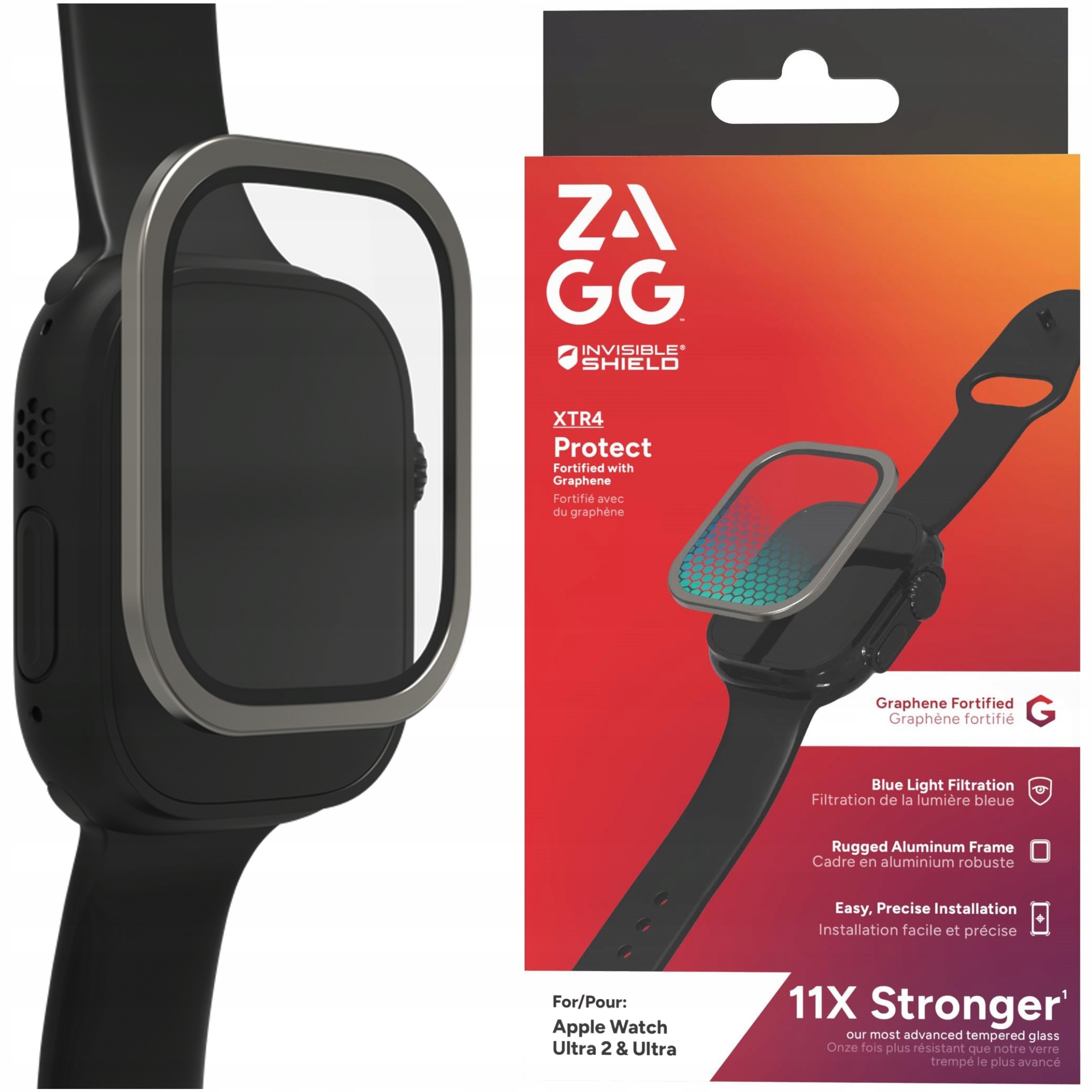 Zagg Glass XTR4 Tvrzené Sklo na displej pro Apple Watch Ultra 49 mm