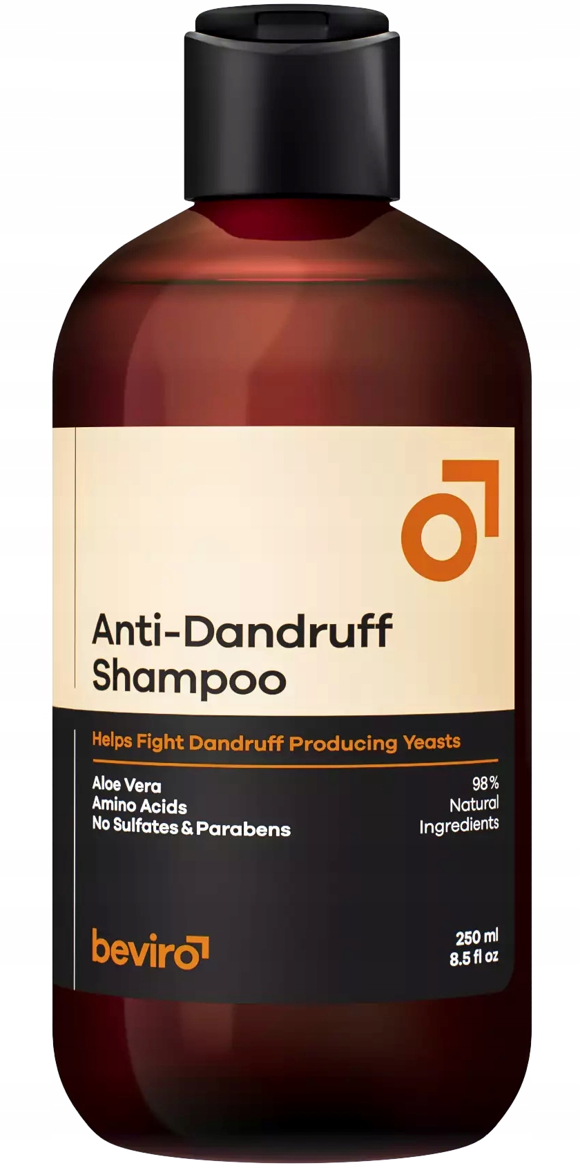 Beviro Anti-dandruff shampoo Pánský přírodní šampon proti lupům 250 ml