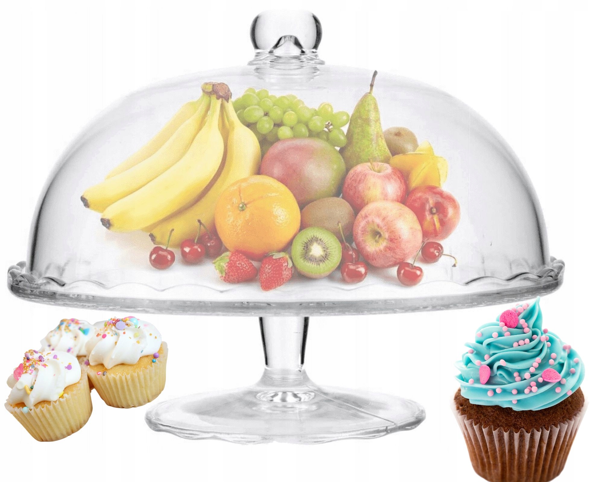 ÜVEG PATERA SÜTEMÉNY FEDÉLLEL TORTAÁLLVÁNY 29cm AJÁNDÉK