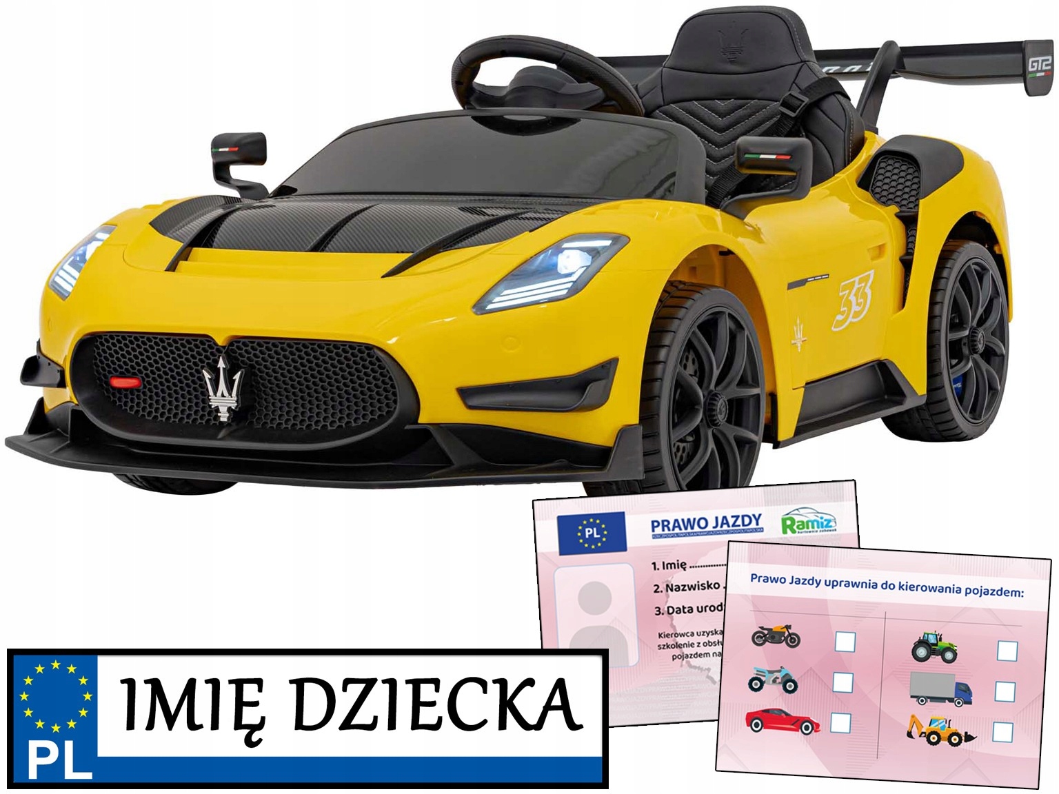 samochód na akumulator dla dzieci Maserati MC20 GT2 pilot 4 silniki