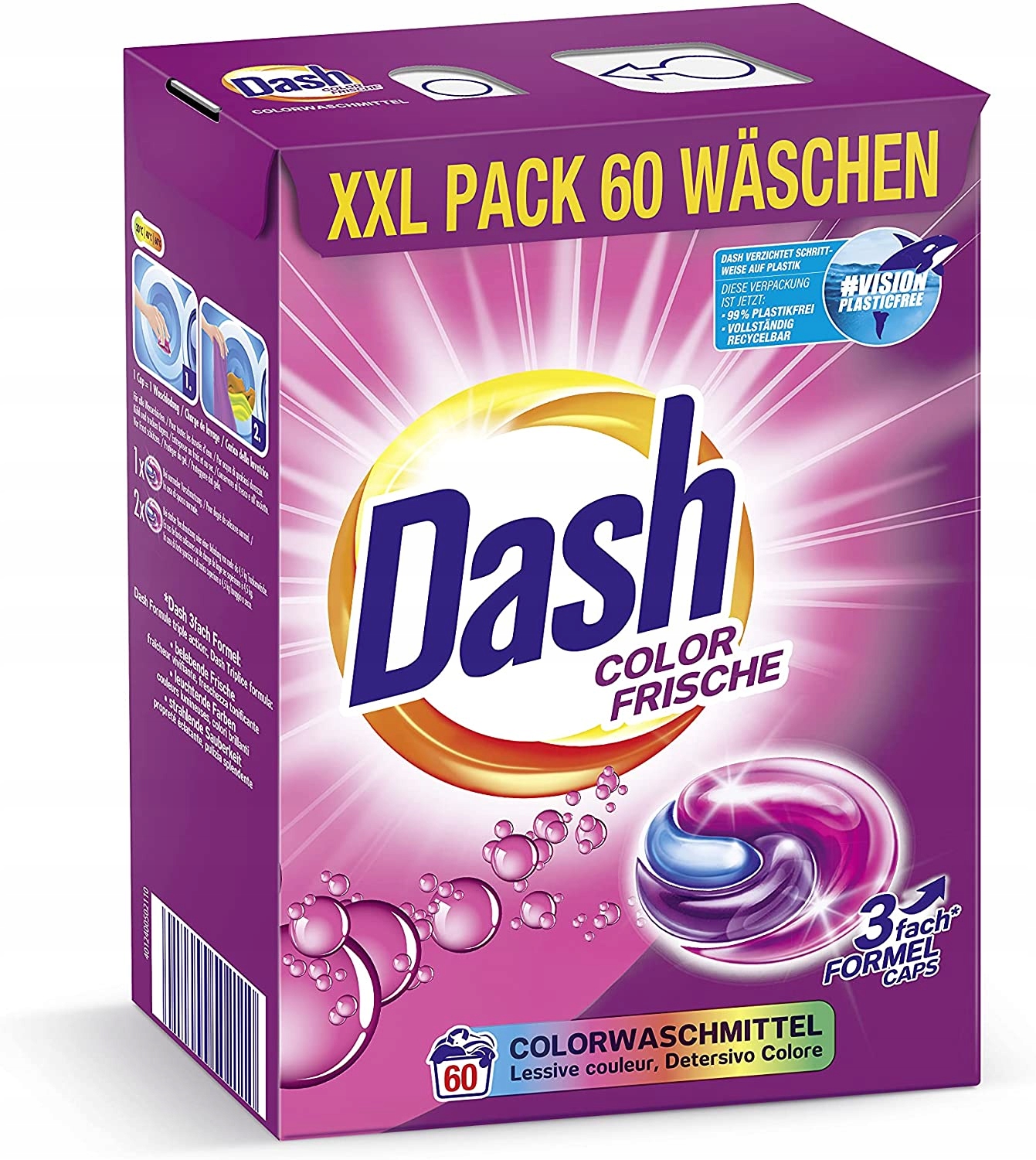 Levně Německé Kapsle na praní Dash Color 60 ks
