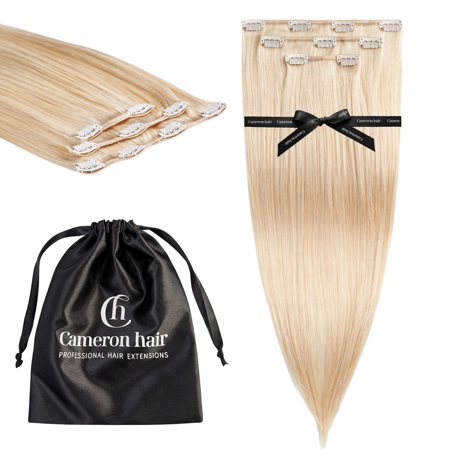Włosy naturalne Clip In 53 cm 3 taśmy 60 gramów #24 Słoneczny blond dopinki