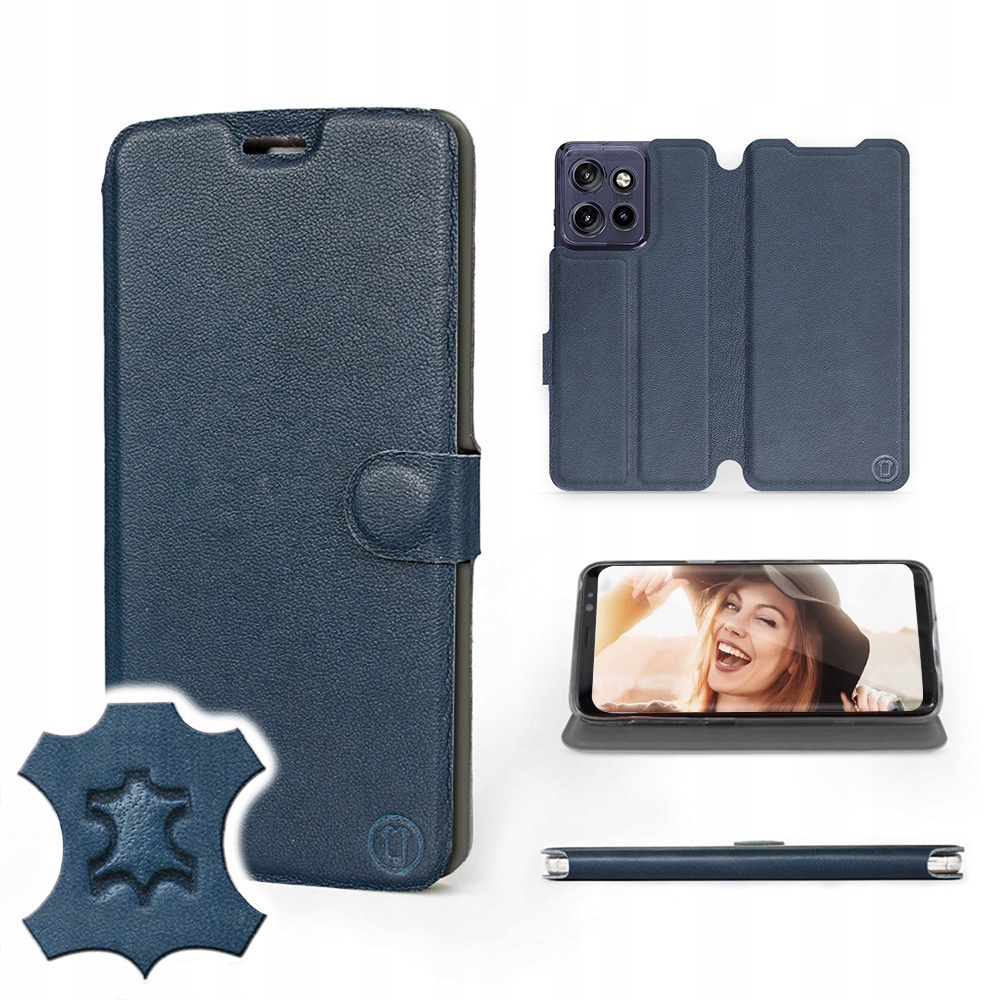 Etui Mobiwear do Motorola Edge 50 Neo Blue Leath