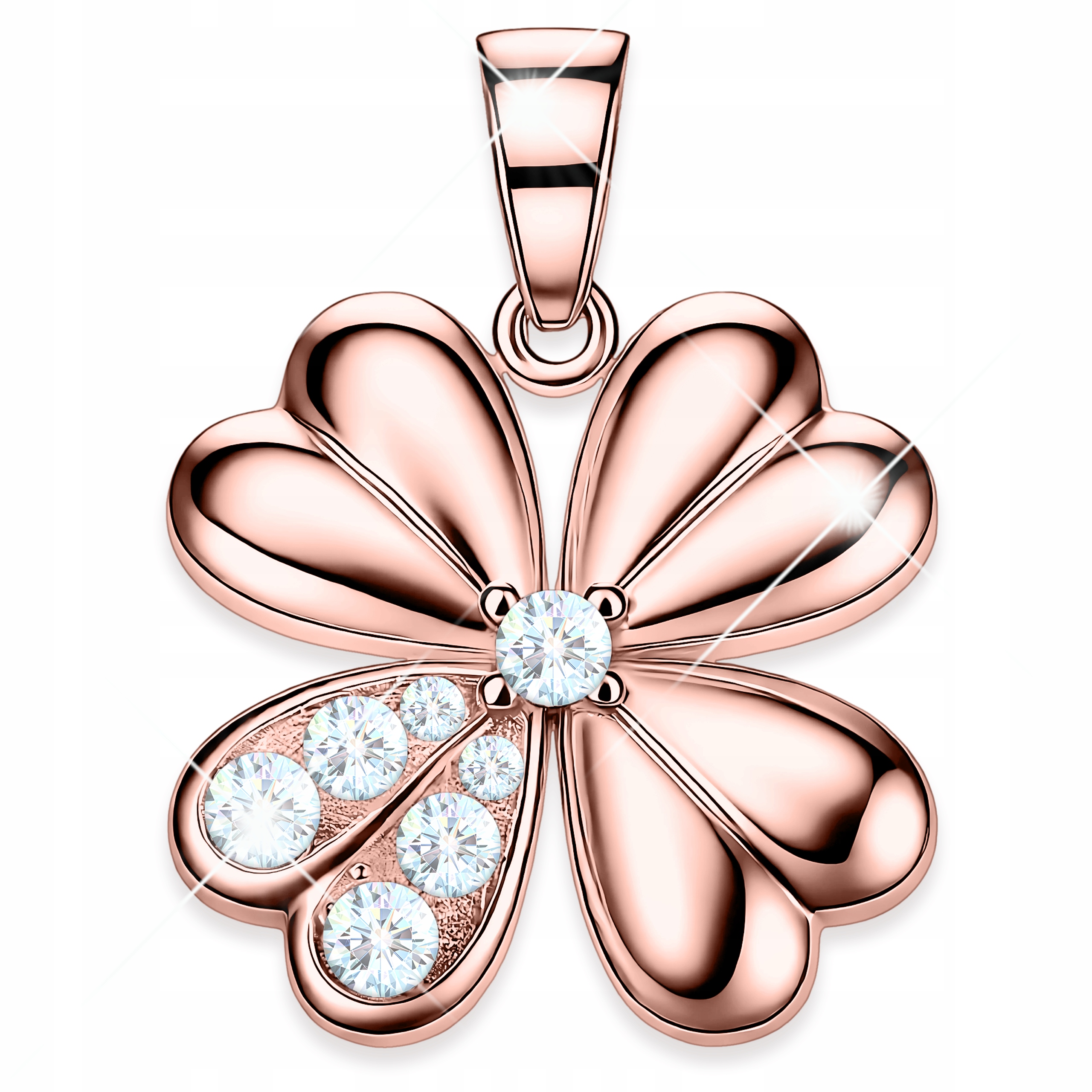 Pozlacený přívěsek pro Jetel s motivem čtyřlístku, Stříbro