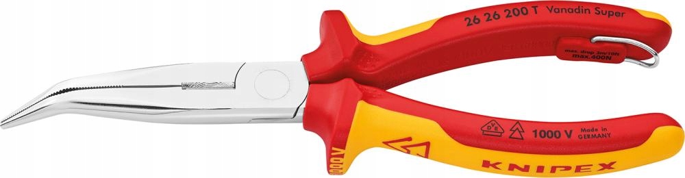 Prodloužené štípací kleště typu „čapí zobák“ Vde 200 mm Knipex 26 26 200 T