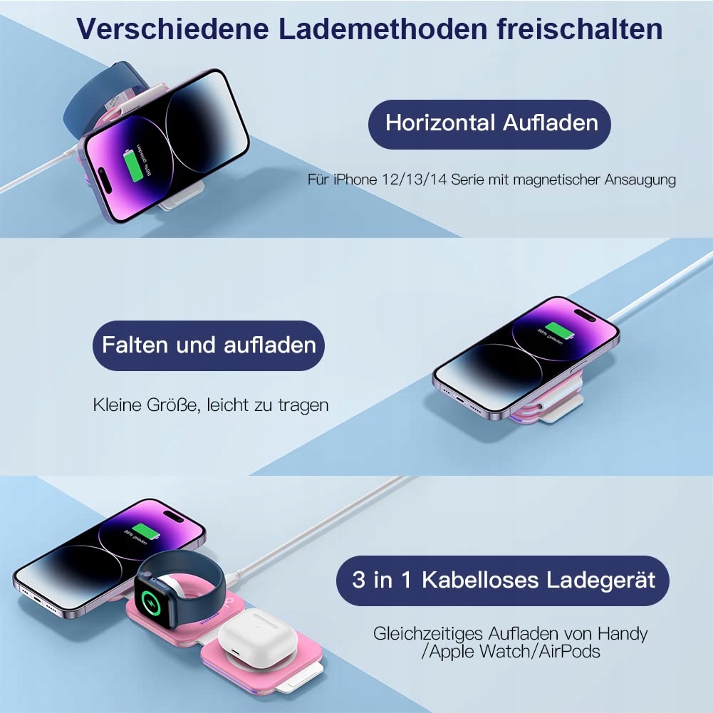 ZUMSEY Stacja Ładowania Bezprzewodowa Dla iPhone i Apple Watch — miniatura 2