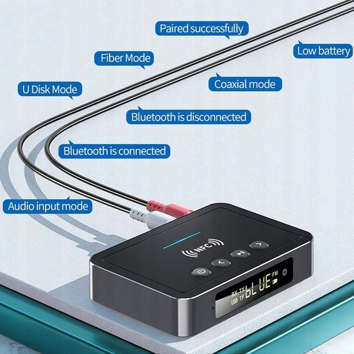 Nadajnik Odbiornik Bluetooth 5.0 NFC FM USB Model 0100812