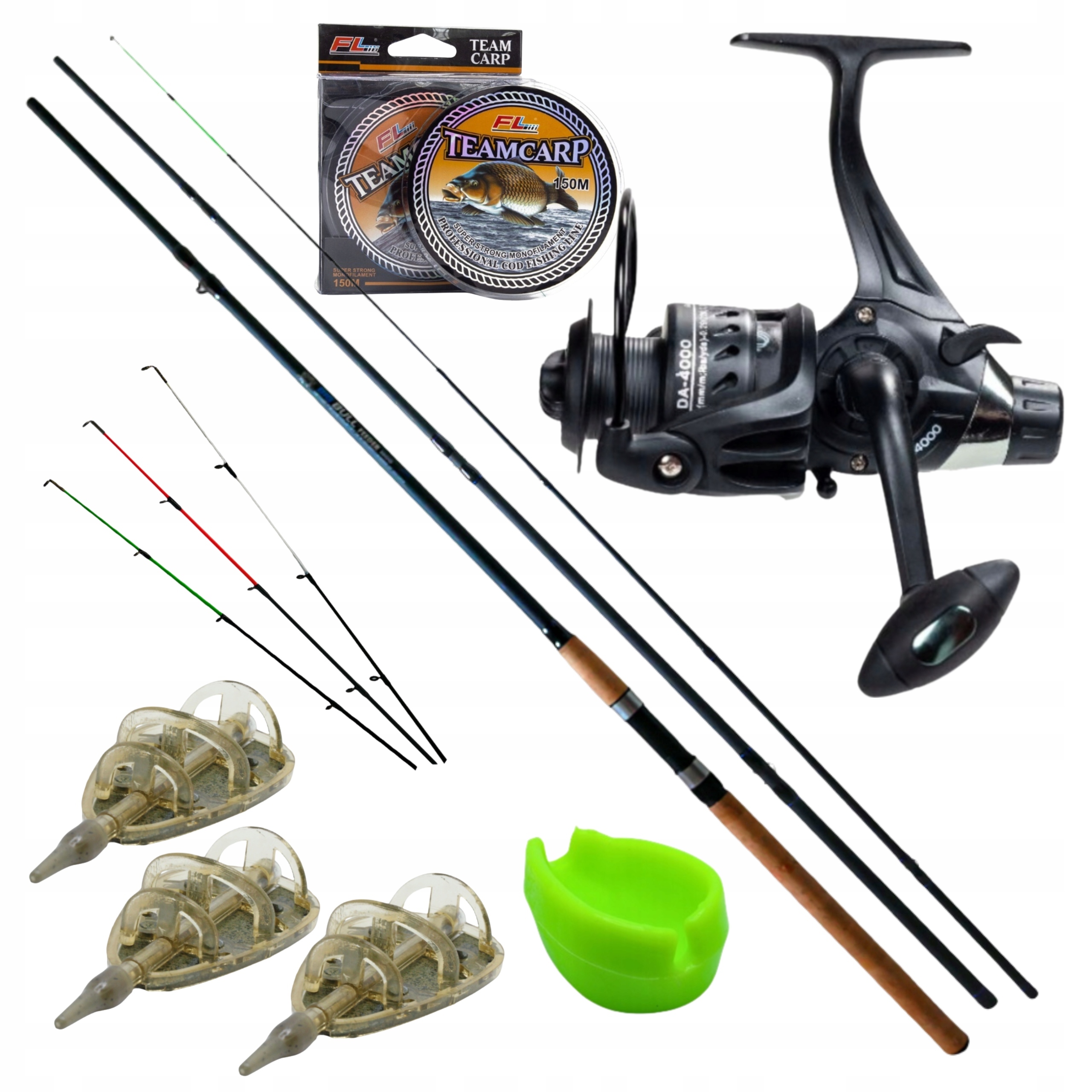 Zestaw Wędka Method Feeder Z Kołowrotkiem Gotowy Zestaw Do Łowienia Karpi