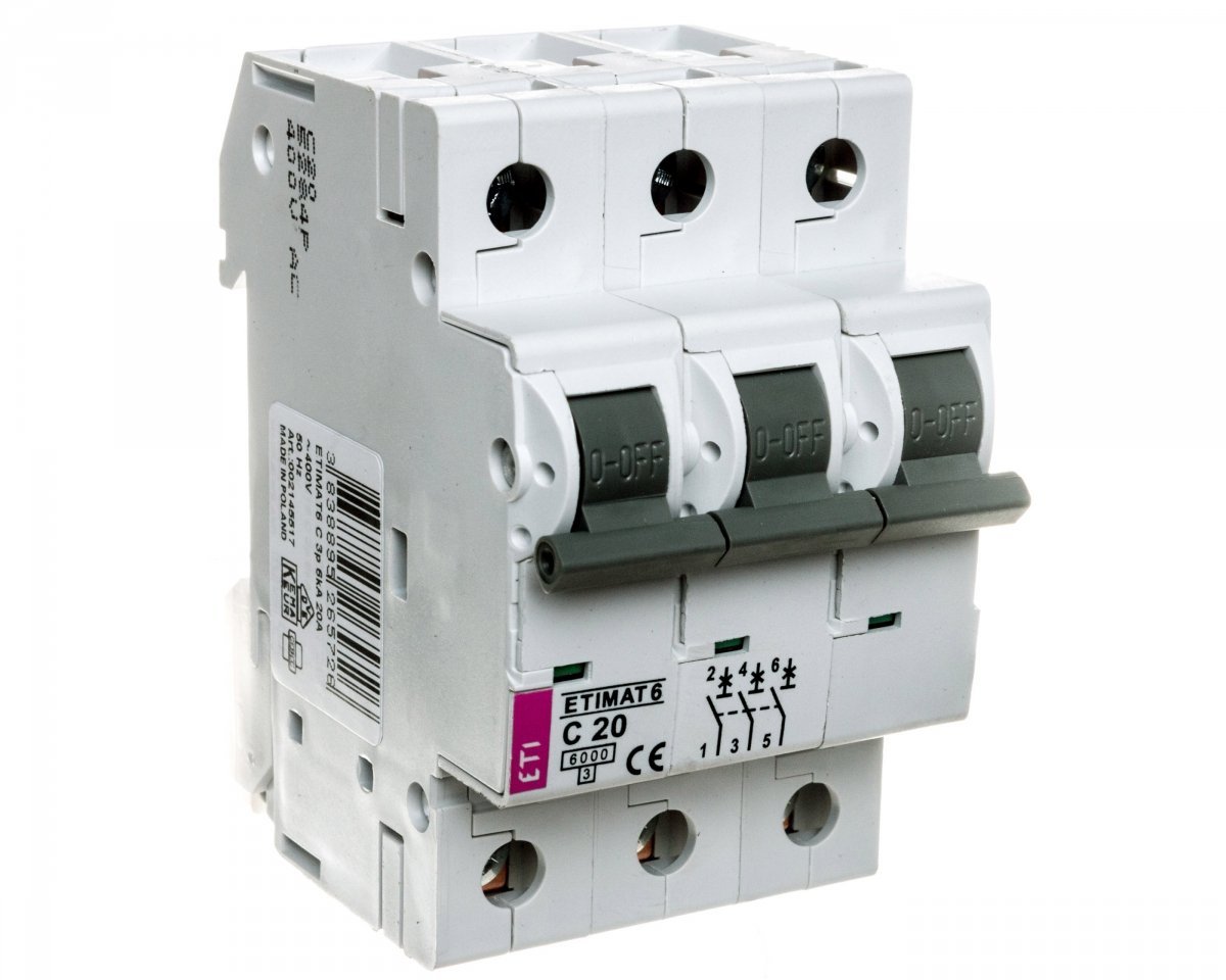 

Wyłącznik nadprądowy 3P C 20A 6kA Ac 002145517
