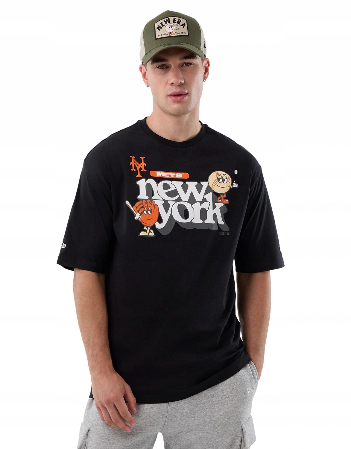 Tričko pánské New Era tričko Ny New York Mets mlb bavlna černá