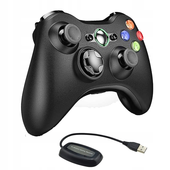 Pad Gamepad Kontroler Gier 2.4G Bezprzewodowy Wibracje Usb Czarny