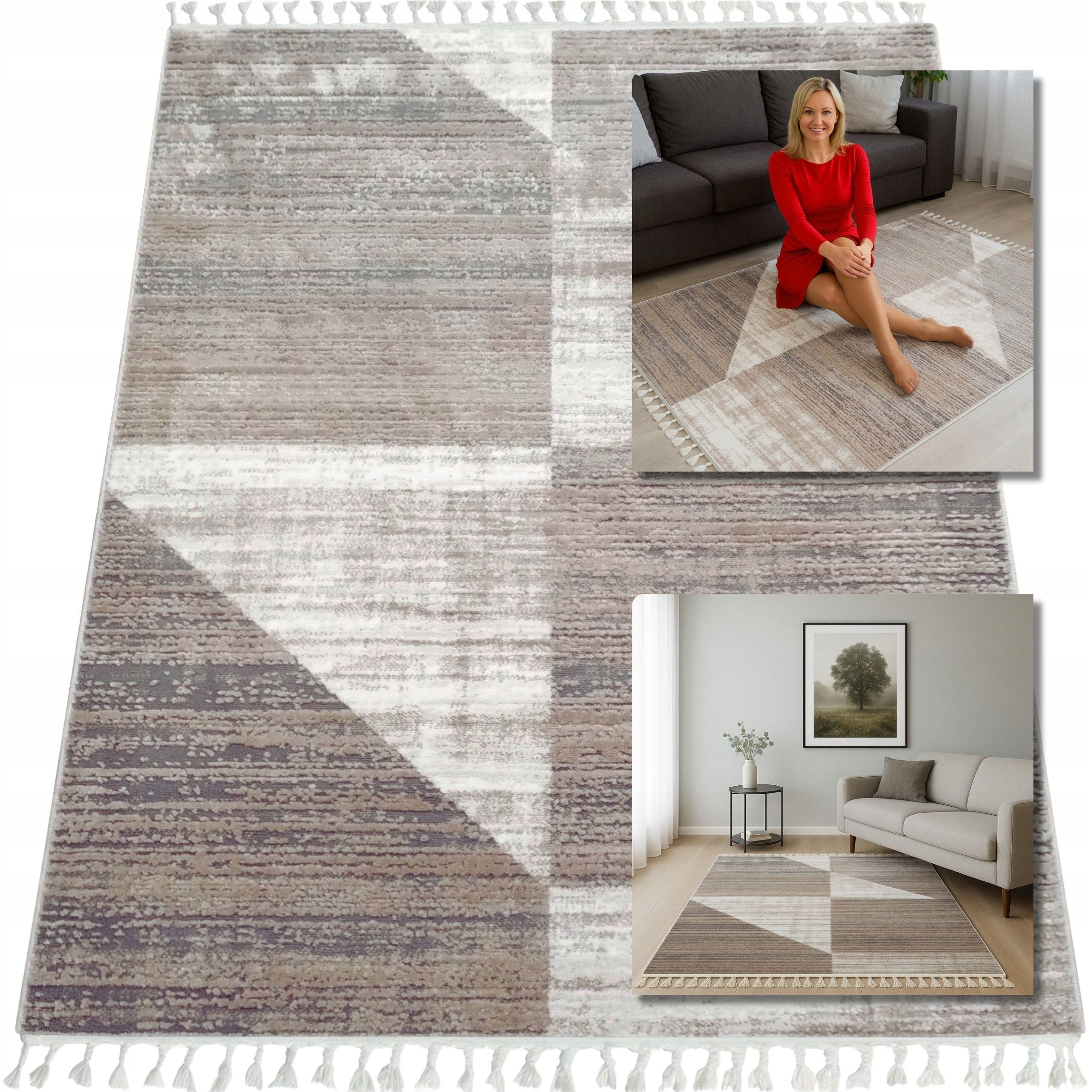 Hnědý Turecký Koberec Shaggy Ankona Koberce Do Obývacího Pokoje Boho Loft 140x200