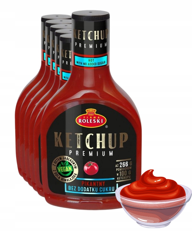 Levně Roleski Pikantní kečup Keto 6x425 g Kečup bez cukru Roleski