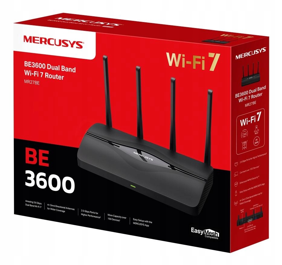 Router WiFi7 Mercusys MR27BE 802.11be Wi-Fi 7