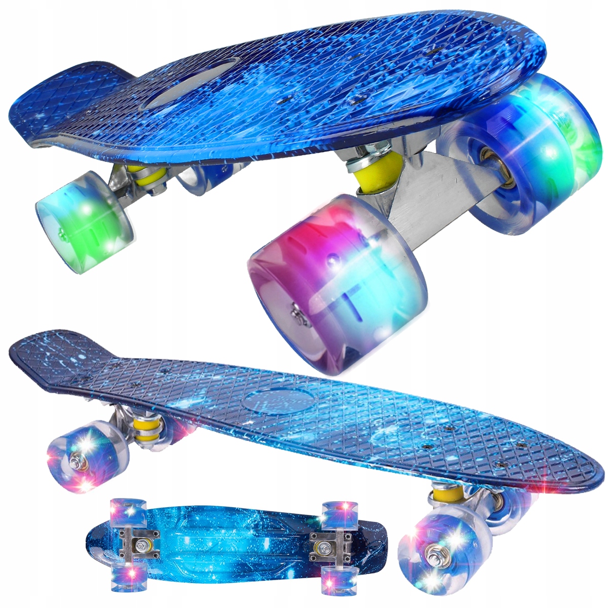 DESKOROLKA DESKA FISZKA do 100KG ŚWIECĄCE KOŁA LED Fishboard Dla Dzieci