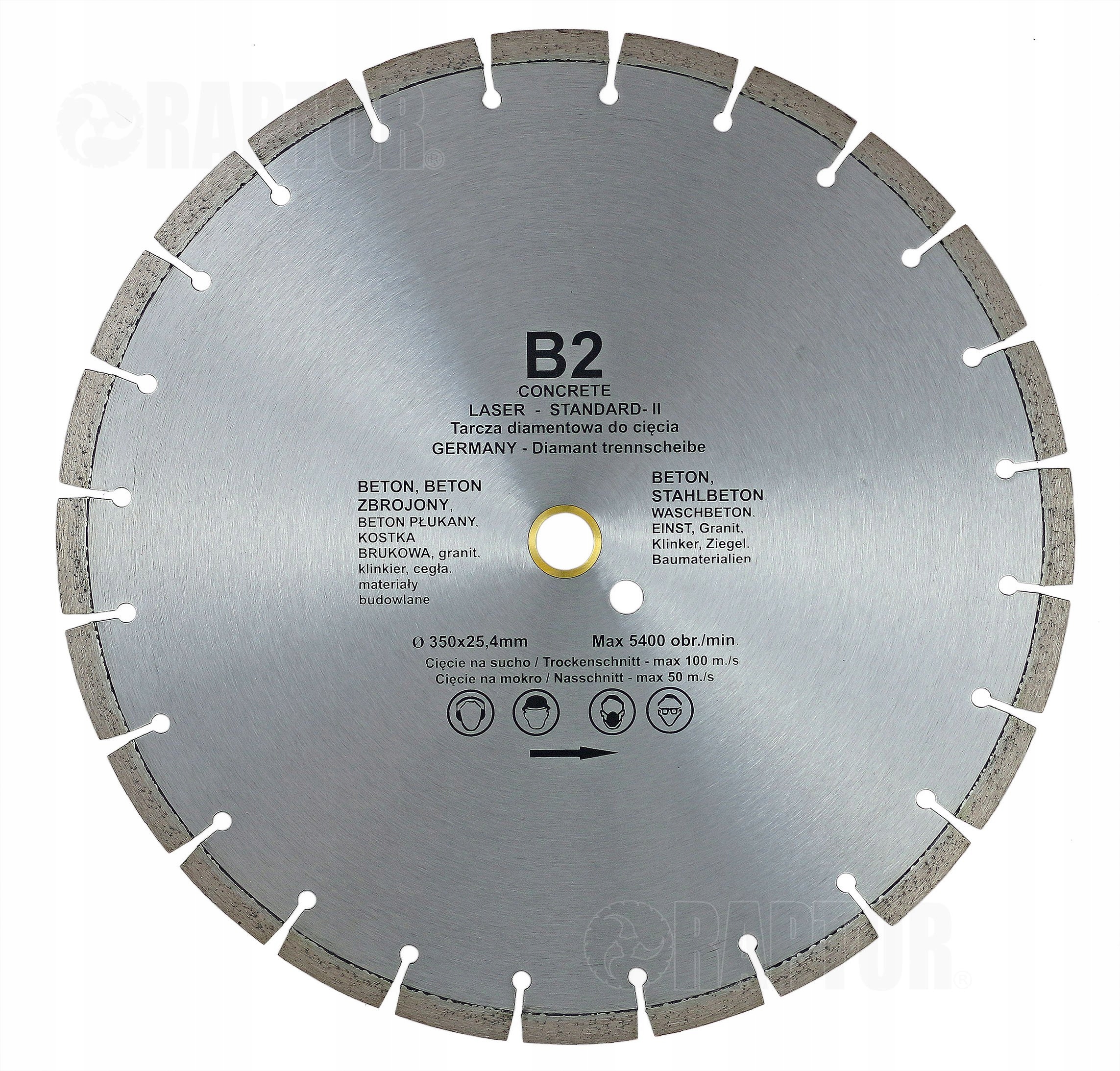 

Tarcza Diamentowa 350x25,4-20 B2 Beton Granit Bruk