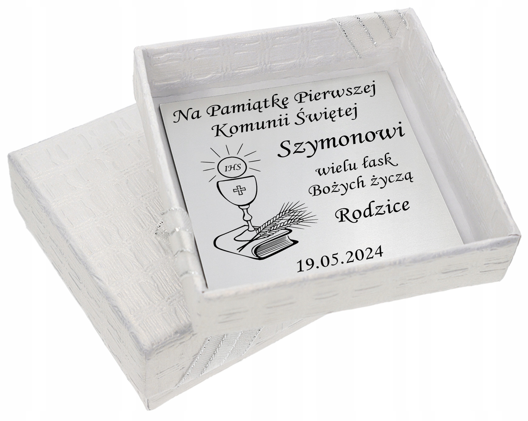 ŁAŃCUSZEK SREBRNY MEDALIK KOMUNIJNY MATKA BOSKA DO KOMUNII NA CHRZEST Okazja chrzest/komunia