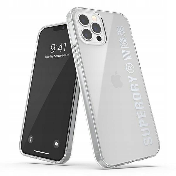 

SuperDry Snap iPhone 12/12 Pro Clear Cas e srebrny