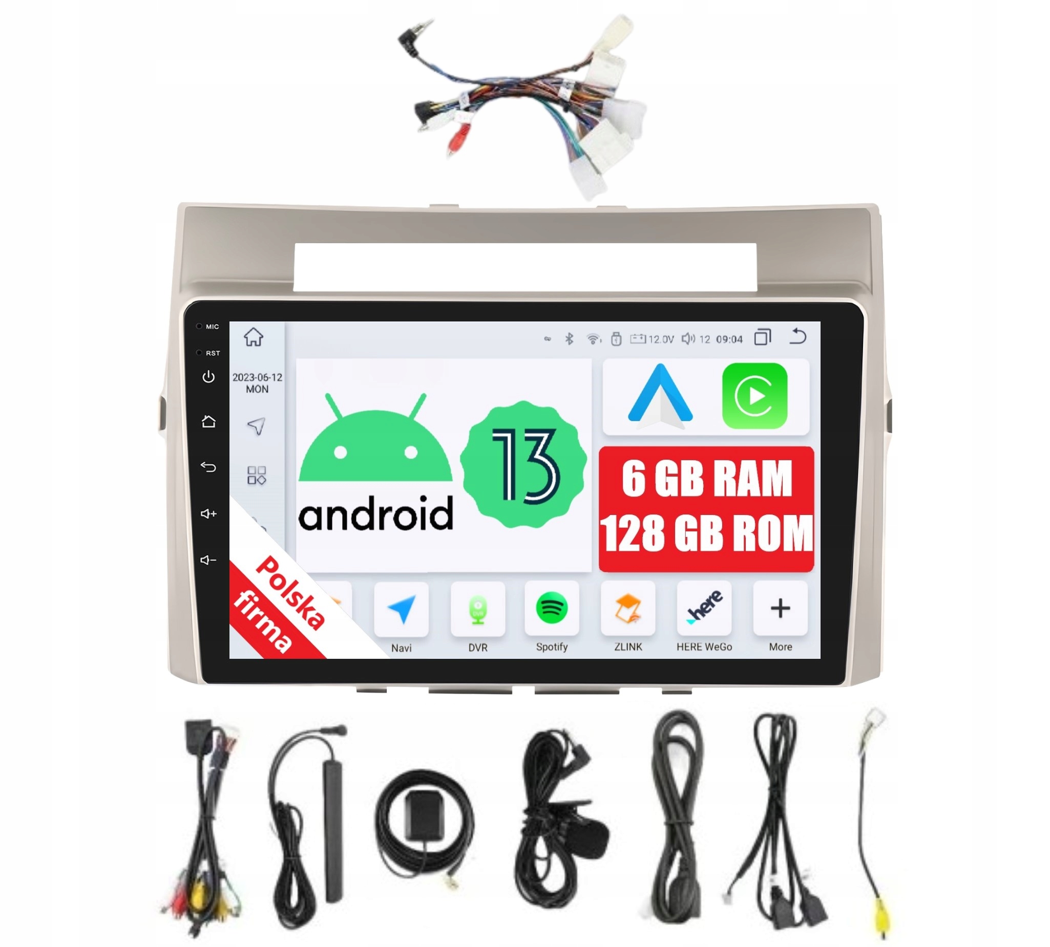 Navigácia Rádio 2DIN Android Toyota Corolla Verso AR10 6 Gb Dsp Carplay Lte