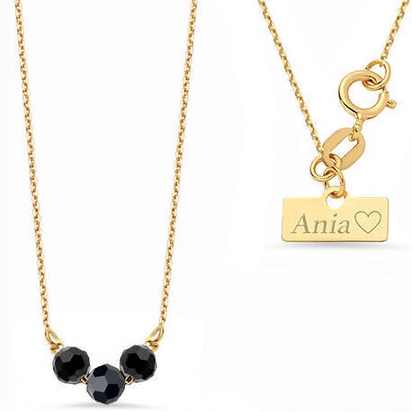 

Złoty naszyjnik 333 Celebrytka koraliki Grawer