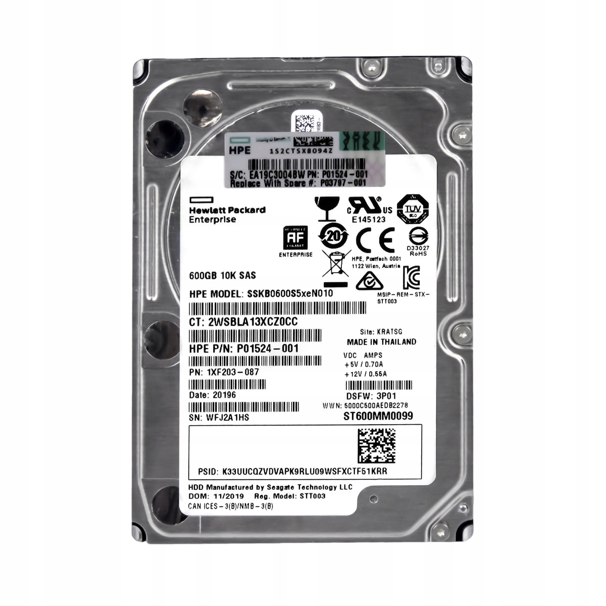 Hp P01524-001 600GB 10K SAS-3 2.5'' SSKB0600S5XEN010