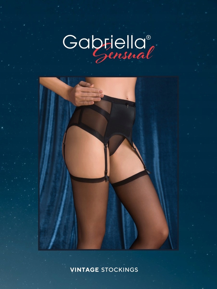 

Pończochy do paska Gabriella Vintage 1/2 Nero