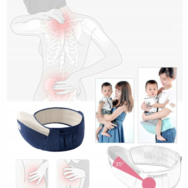 NOSIDEŁKO BIODROWE NOSIDŁO SIEDZISKO NIEBIESKIE Rodzaj nosidła Miękkie