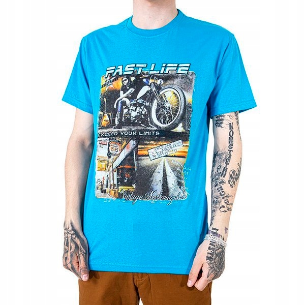 

P-355 Fast/skyblue Niebieski Męski T-shirt XXL-44