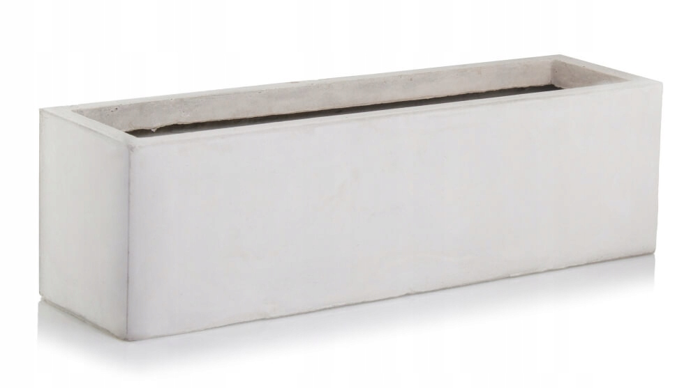 PODŁUŻNA SZARA DONICA DONICZKA CERAMICZNA ECOLITE - RYNNA 60X17X17 CM