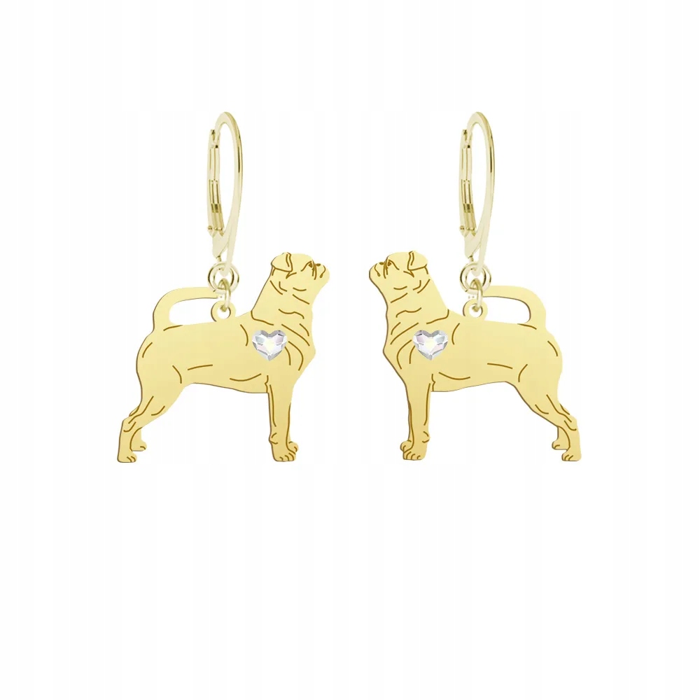 Náušnice Zlaté s Gryfonem Brabantským 925 Bigle Dedikace Gravírování Bonus