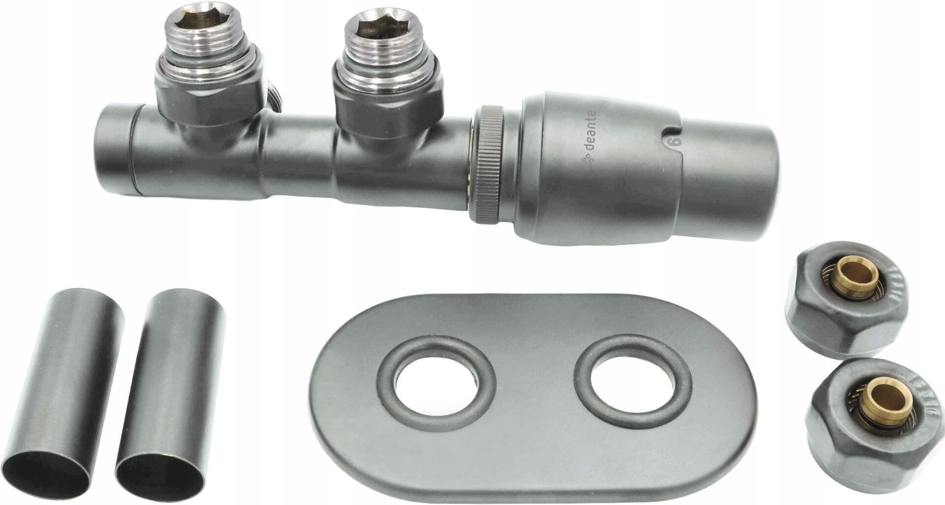 Termostatický mosadzný ventil pravý matný G1/2'' Pex, do radiátora