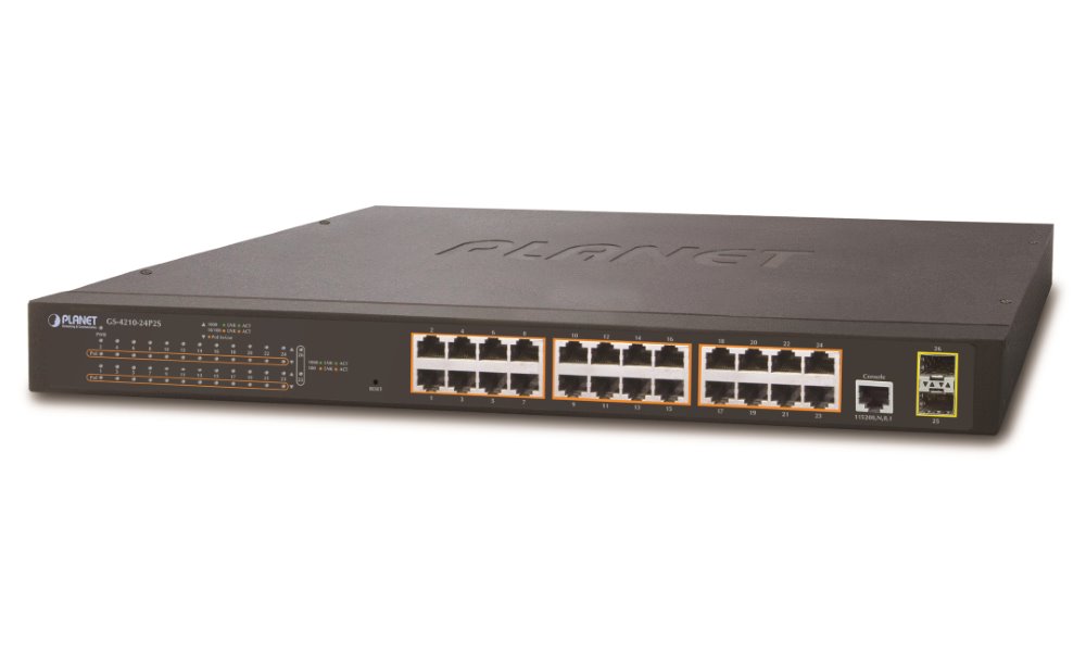 Planet GS-4210-24P2S PoE switch L2 L4, 24x 1000Base-T, 2x Sfp, Web Snmp
