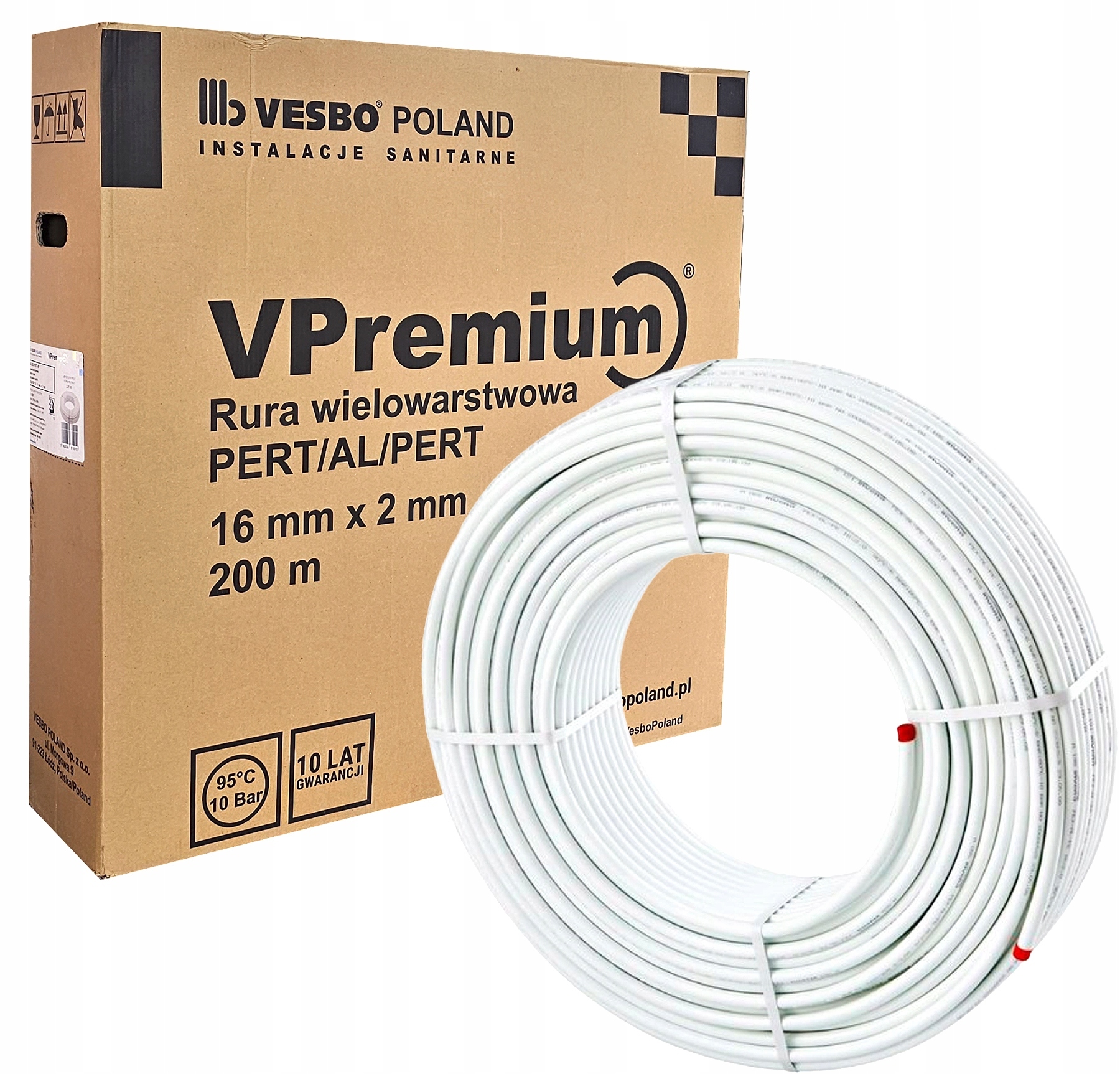 Rura Pex Alupex Wielowarstwowa 16x2mm Z Wkładką Aluminiową PE-Xb/AL/PE 200M