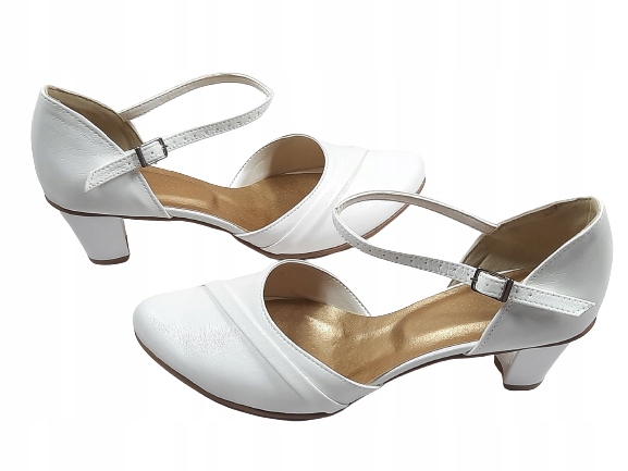 Buty ślubne CASANI słupek 33 śmietanka ivory Model CASANI