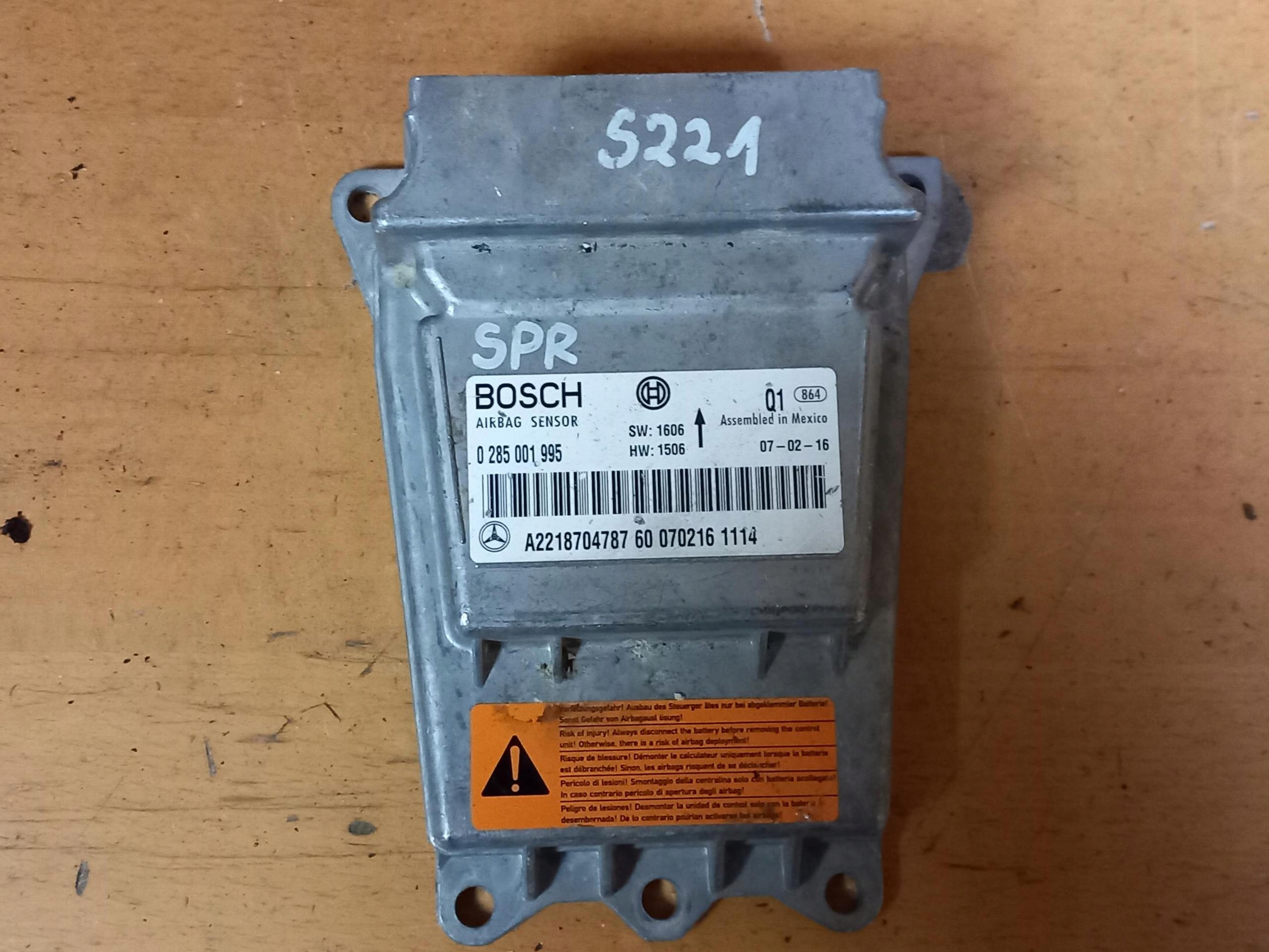 module control unit airbag MERCEDES S-KLASA W221 A2218704787 05-13