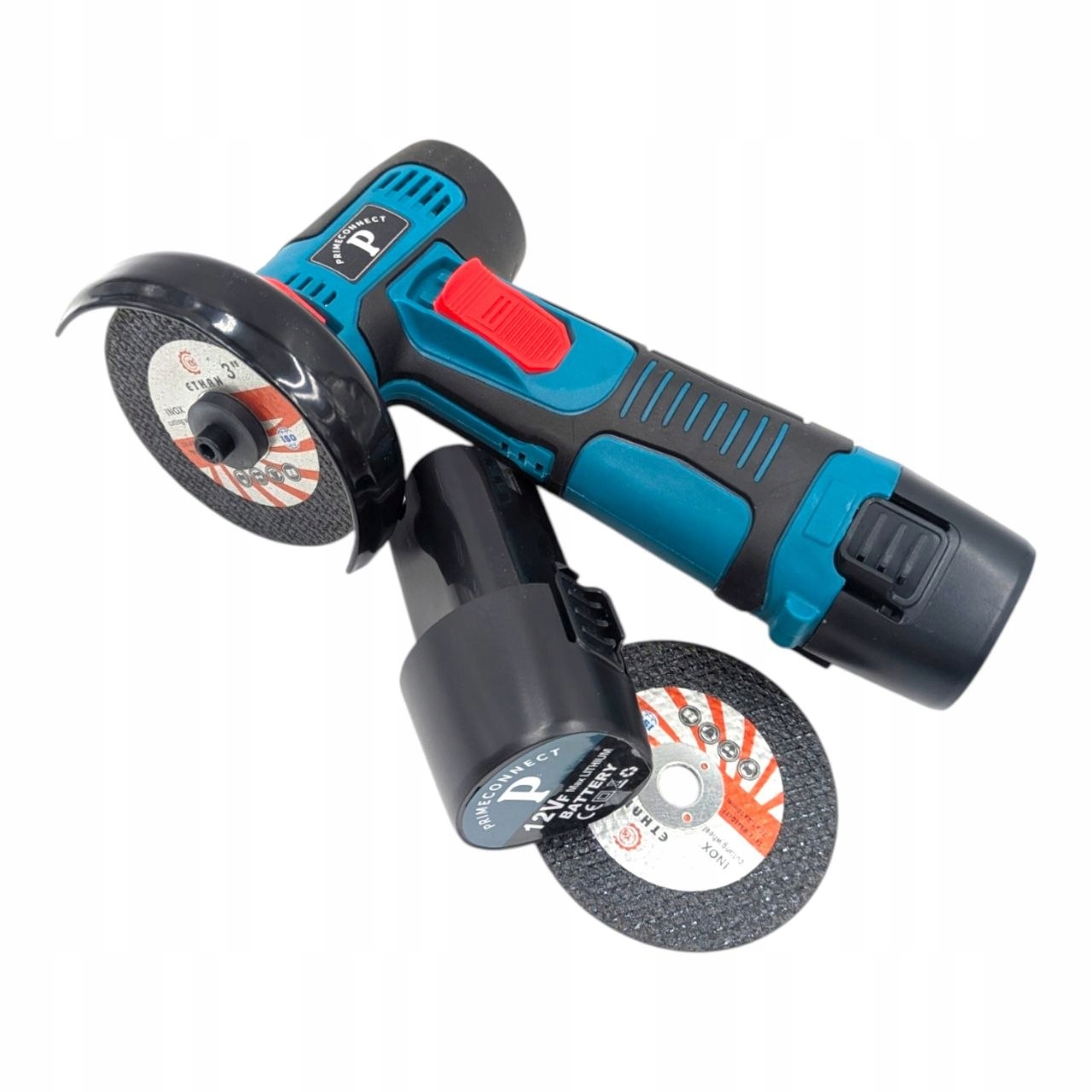 Zestaw Mini Szlifierka Kątowa Akumulatorowa 12V 2 Akumulatory 2 Tarcze 75MM