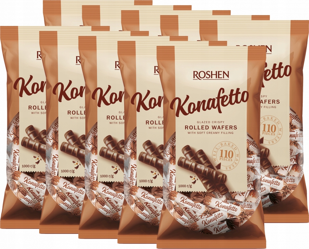 Roshen Cukierki Konafetto Bianco Rurki 1 kg x10