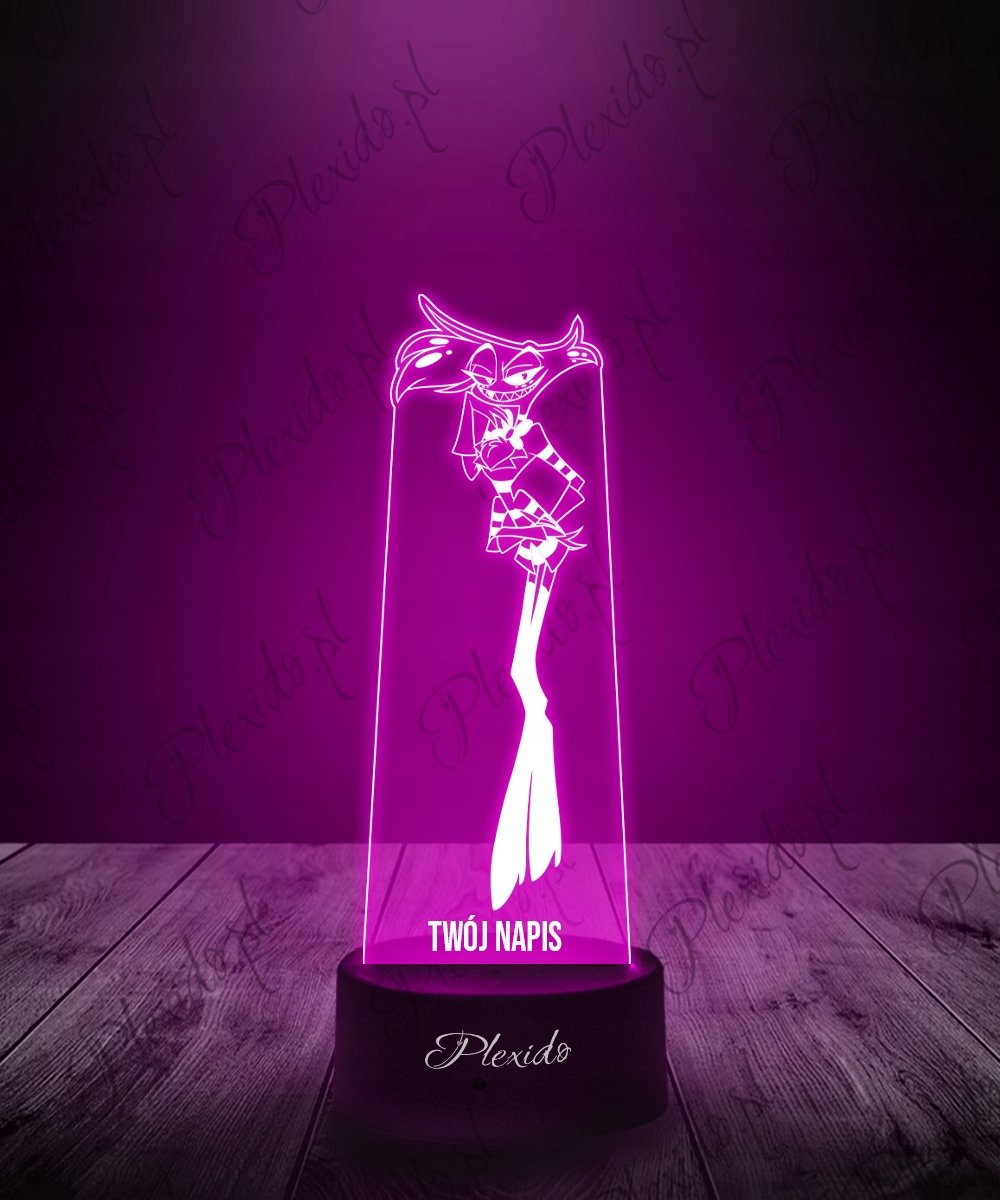 Lampka na Biurko Statuetka Led na Prezent Serial Bajka Hazbin Hotel Angel Marka Plexido