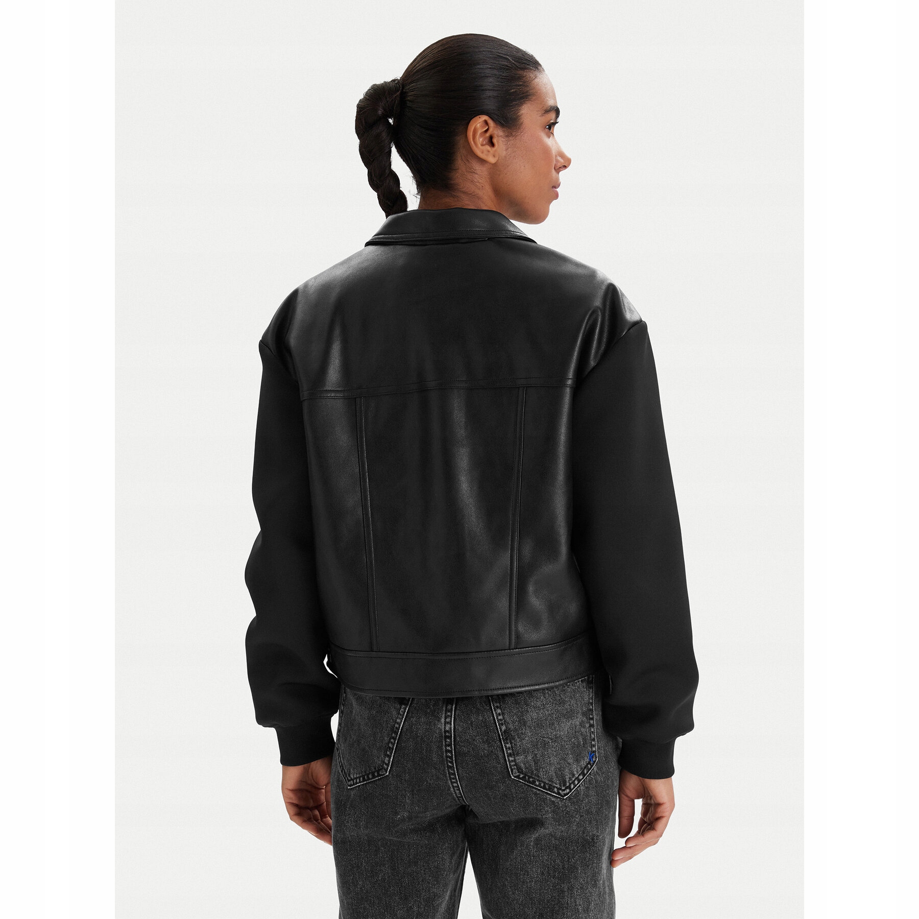Karl Lagerfeld Jeans Damskie Kurtka z imitacji skóry Czarny