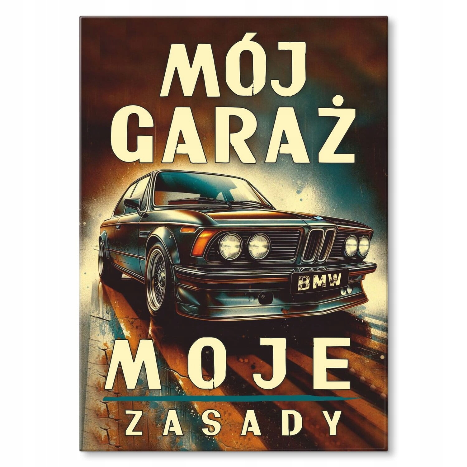 Velký plech velký plakát dárek obraz plakát nápis do garáže dílny Bmw