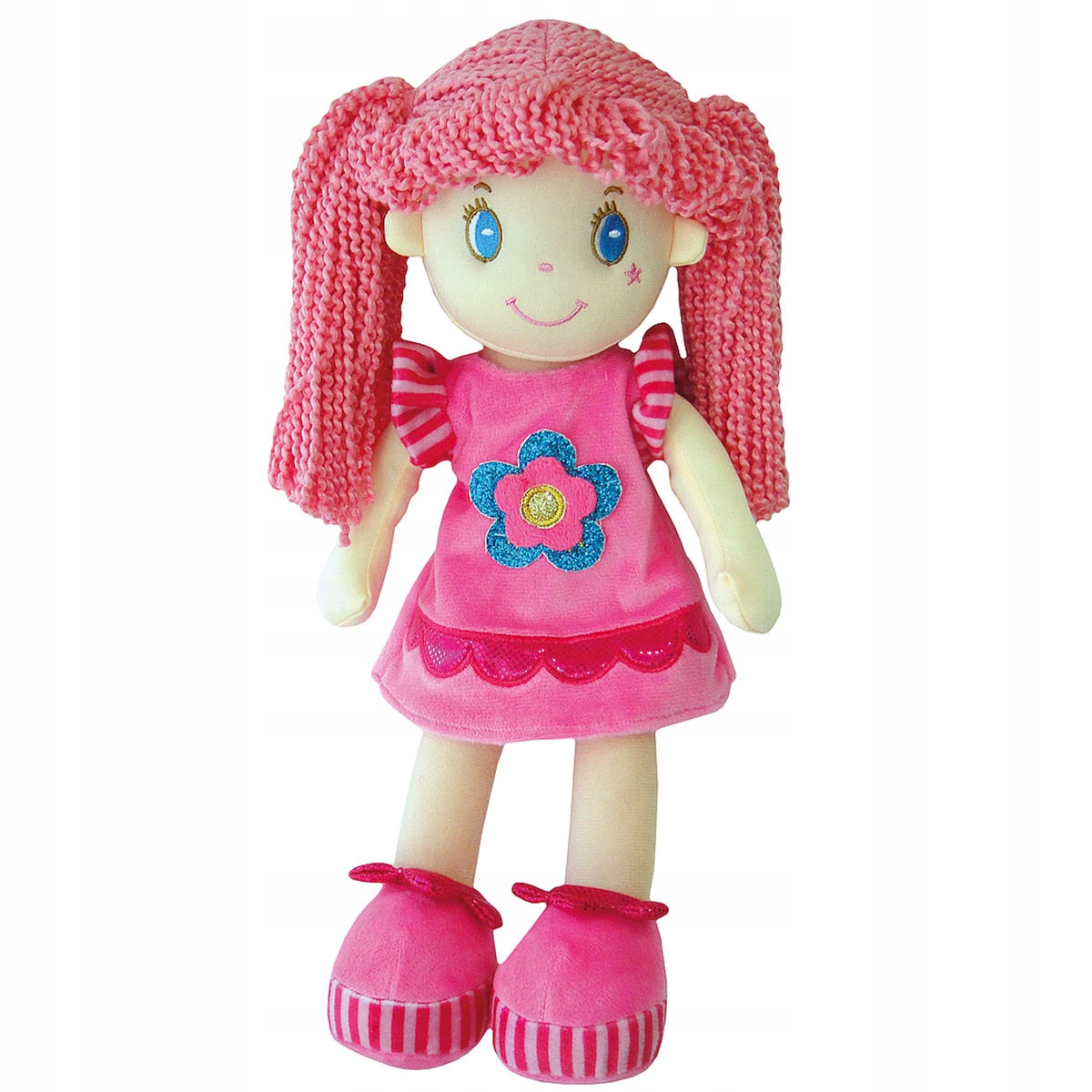 LALKA SZMACIANA RÓŻOWE WŁOSY PRZYTULANKA 35CM 6M+