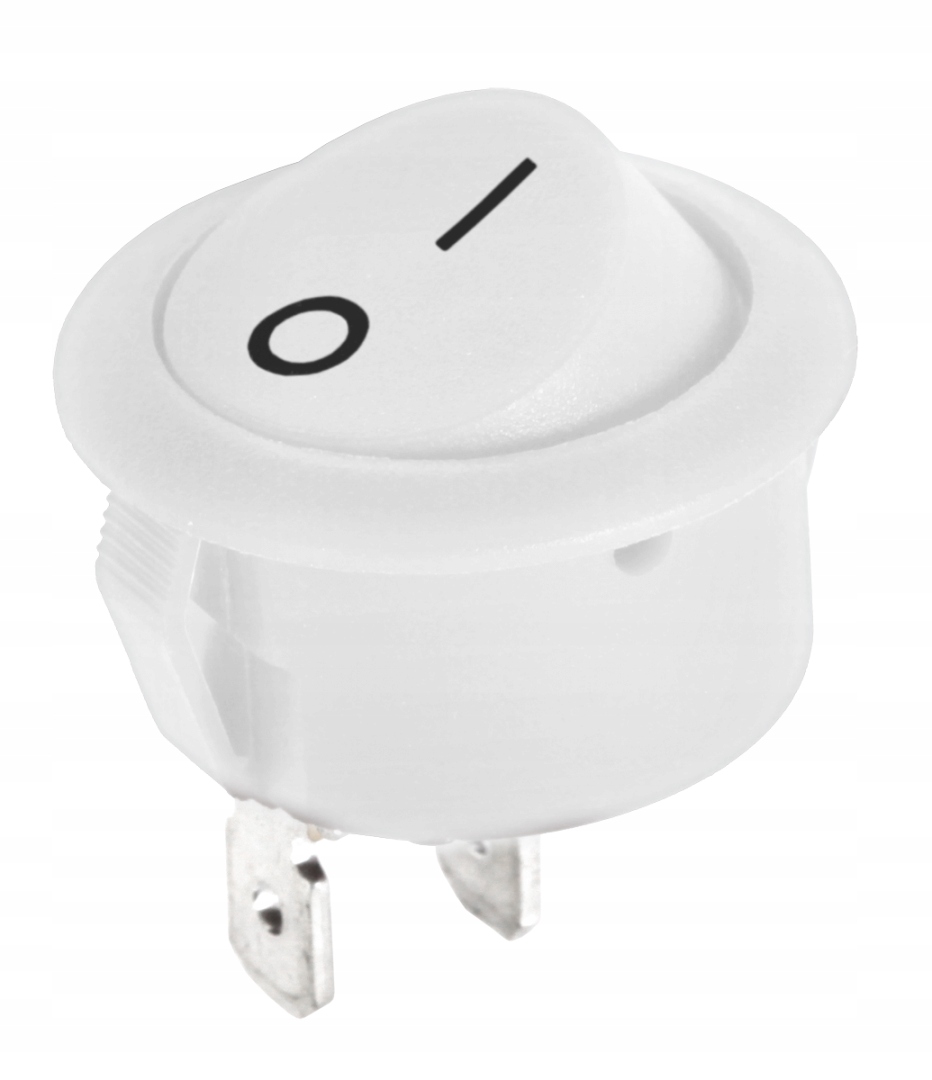 Przełącznik kołyskowy okrągły R5 01 biały 6A/250V
