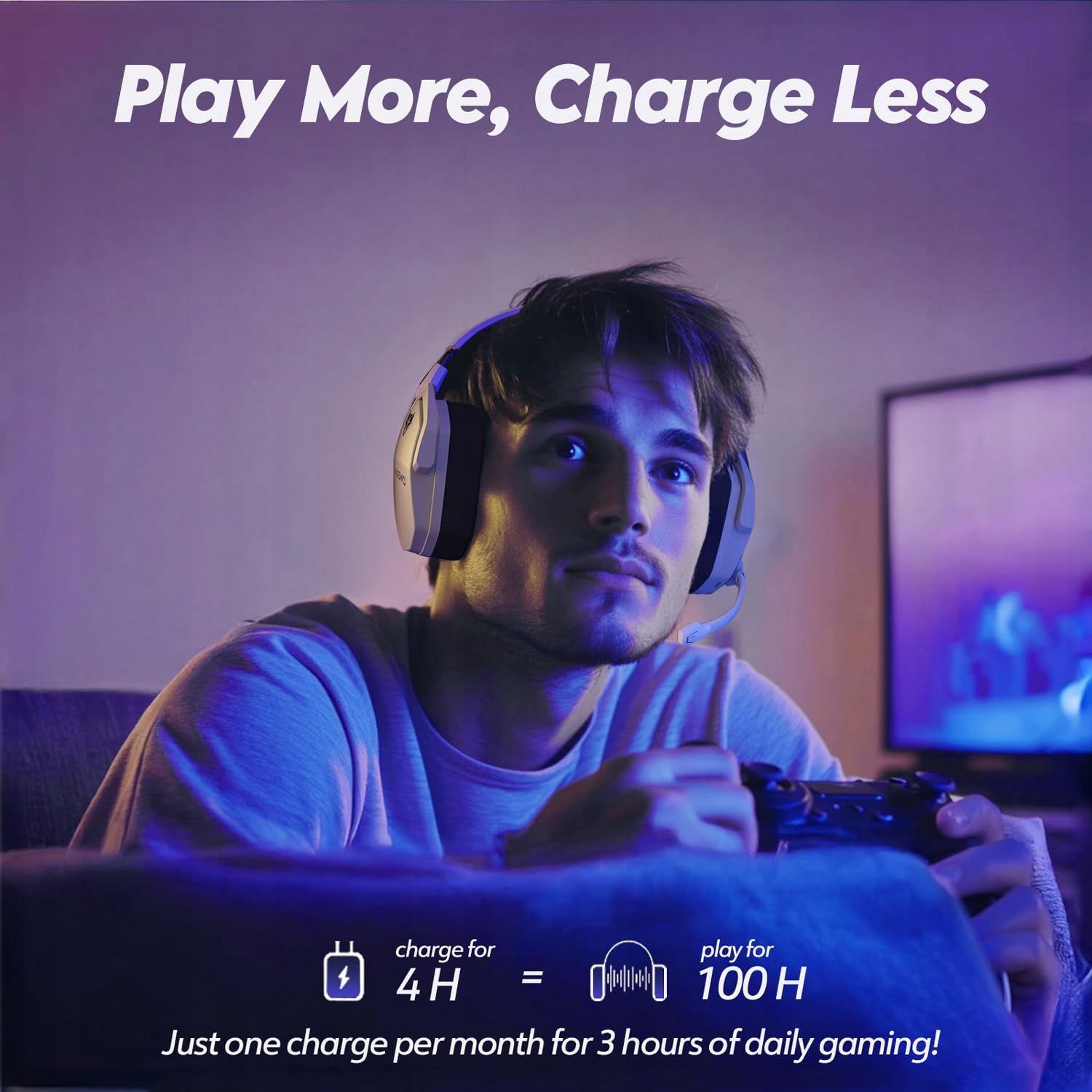 NUBWO G06 Wireless Gaming Headset w/ Mic for PS5 PS4 PC Mobile — miniatura 6