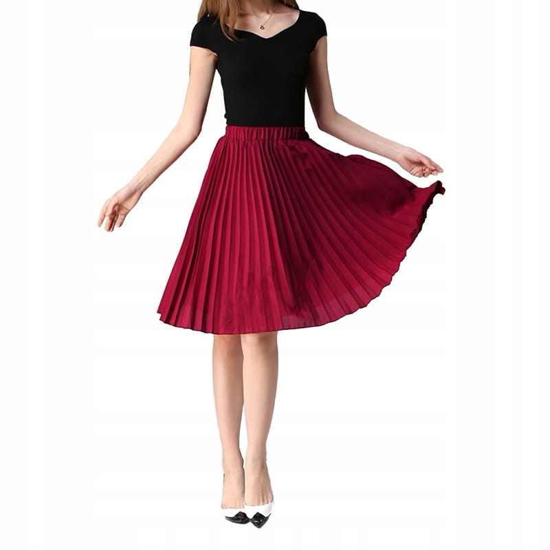 PIĘKNA SPÓDNICA PLISOWANA MIDI KOLORY