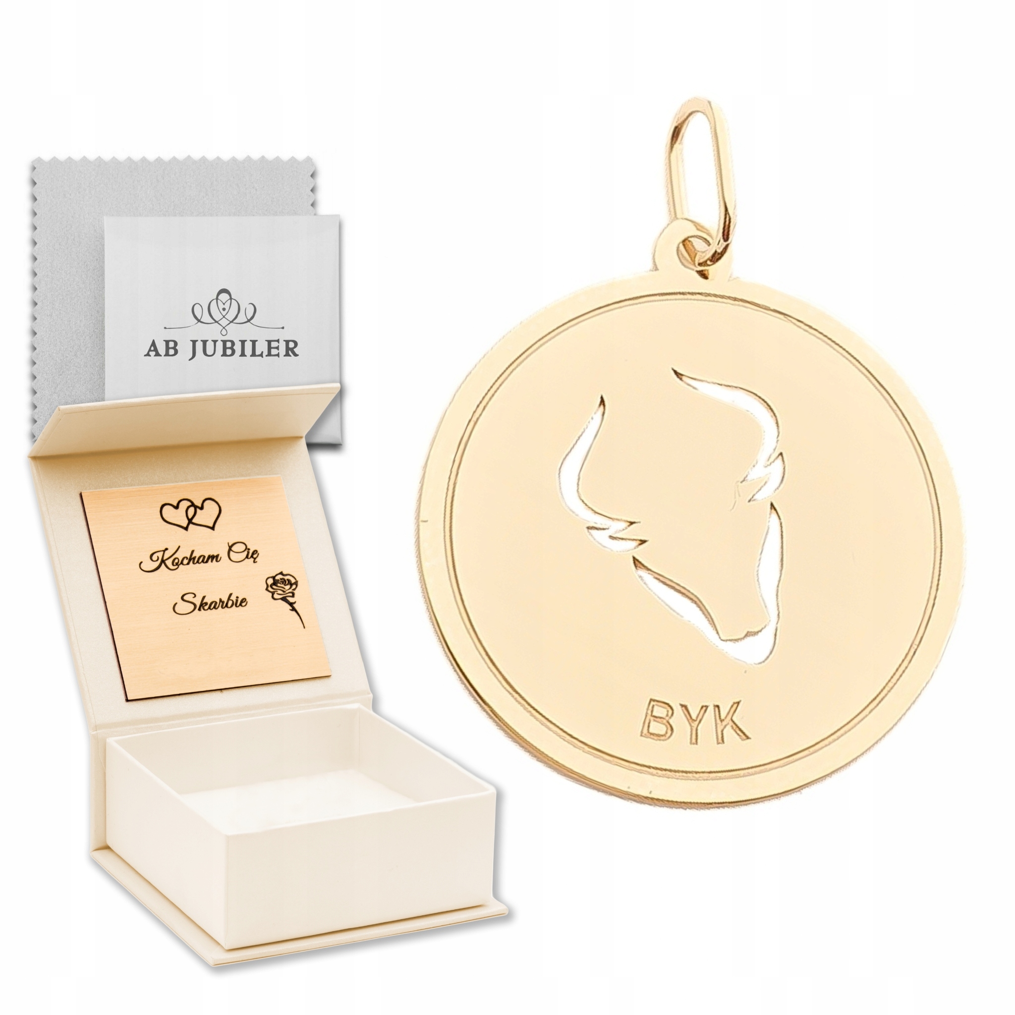 Złota 585 Zawieszka Znak Zodiaku Byk Idealny
