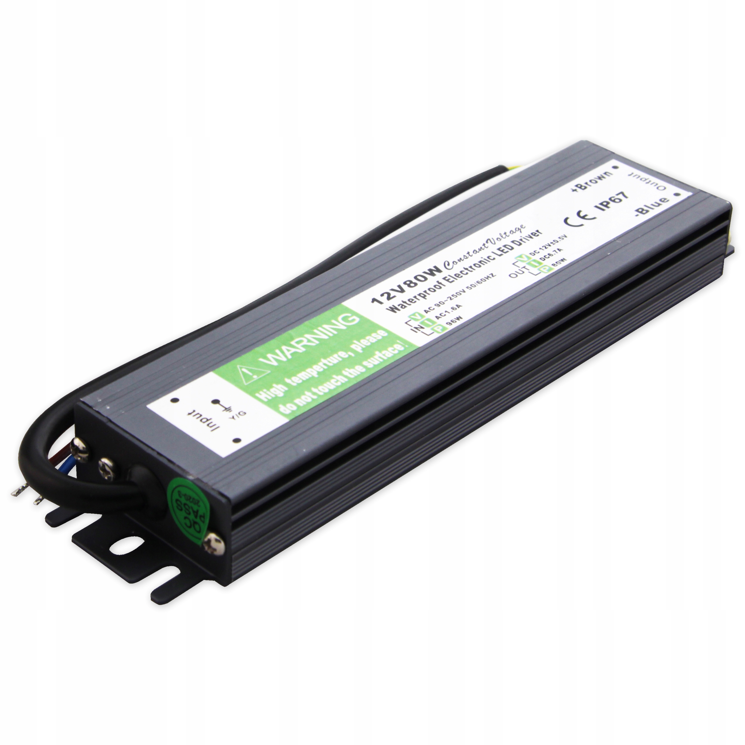 

Zasilacz Slim taśm Led 12V 80W wodoodporny IP67