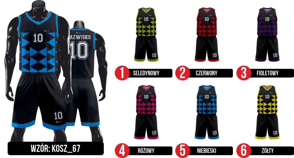 Strój Koszykarski Koszykówka Nadruk GRATIS Marka inna