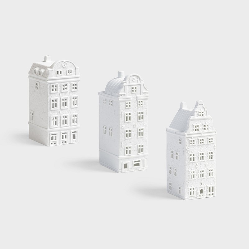 

Ceramiczne świeczniki domki zestaw 3 sztuki