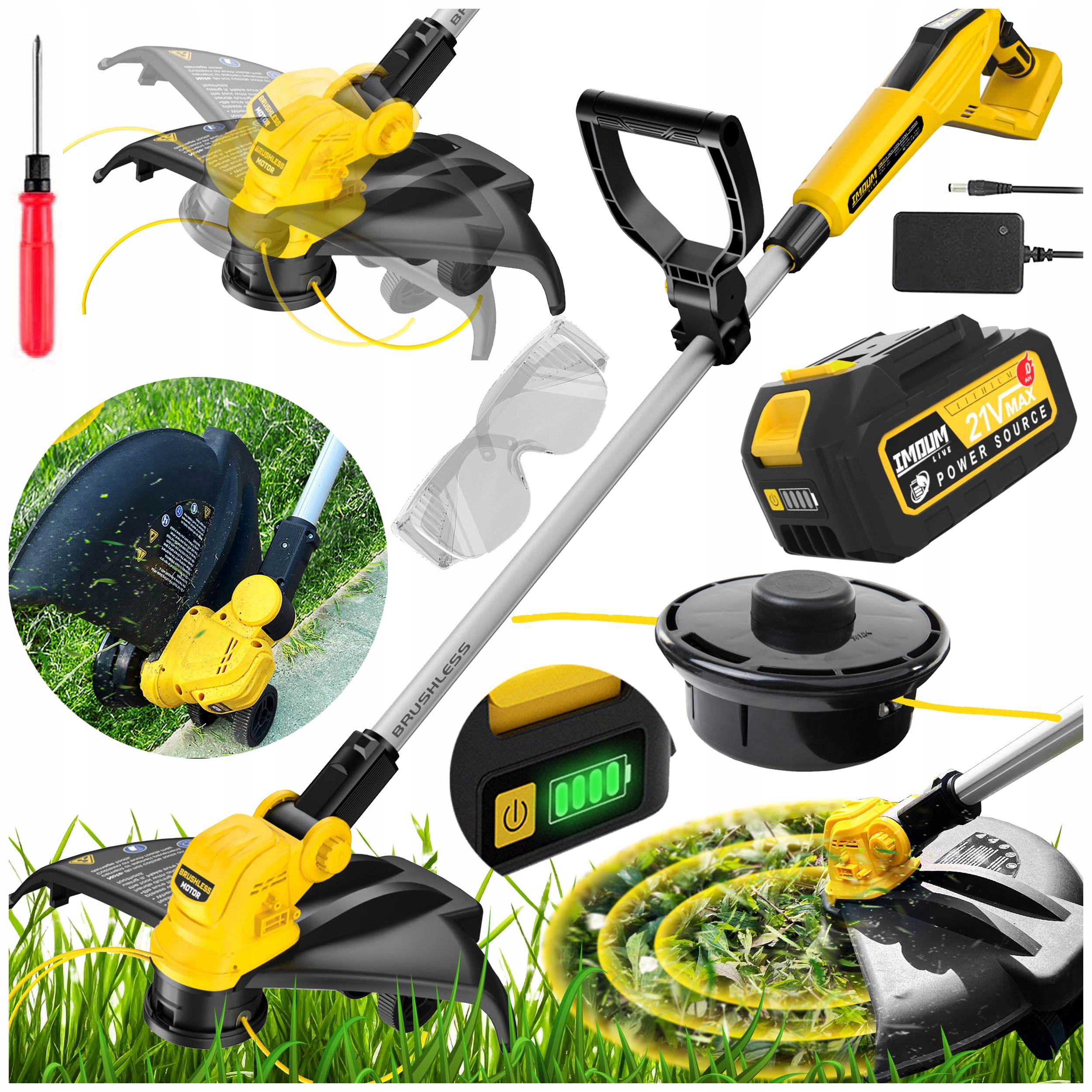 Podkaszarka Akumulatorowa Kosa Wykaszarka Na Kołach Ogrodowa Aku 20V 4.0Ah