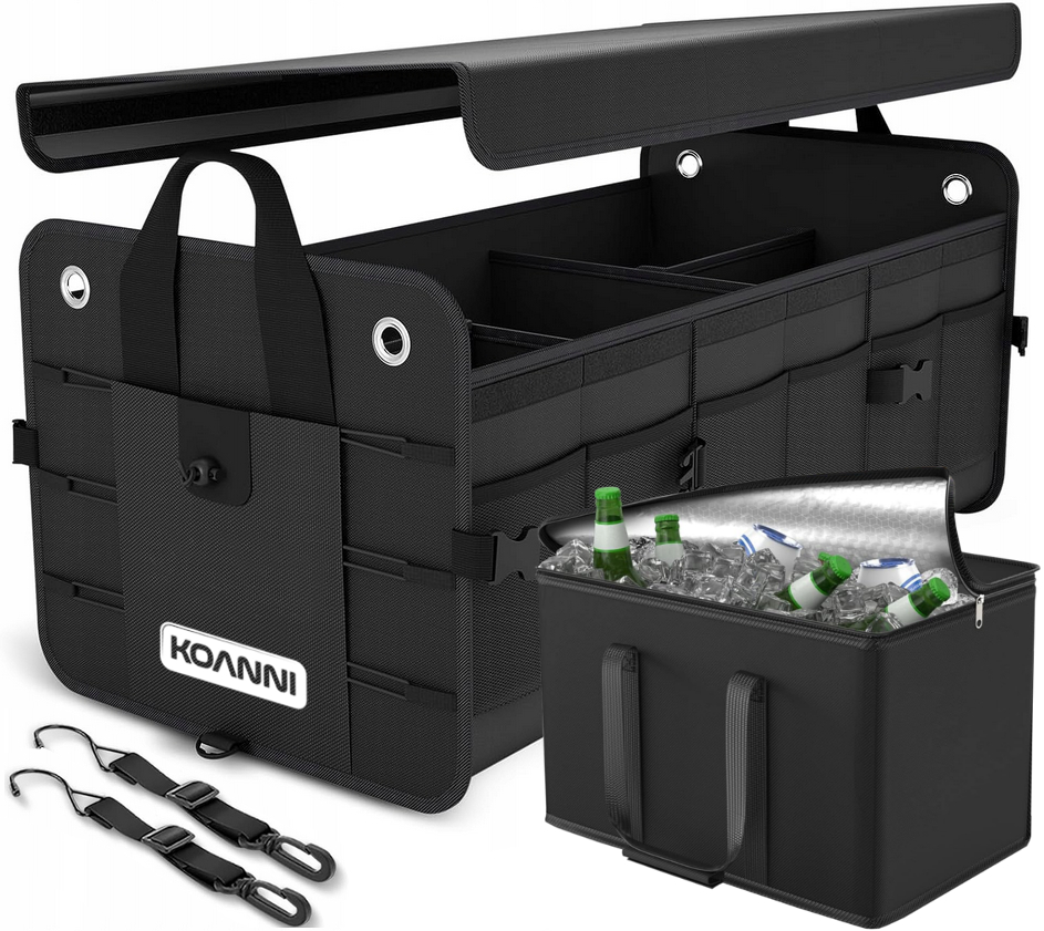 Duży Organizer Do Bagażnika Samochodu Auta Kufer Skrzynka Sztywny Cooler